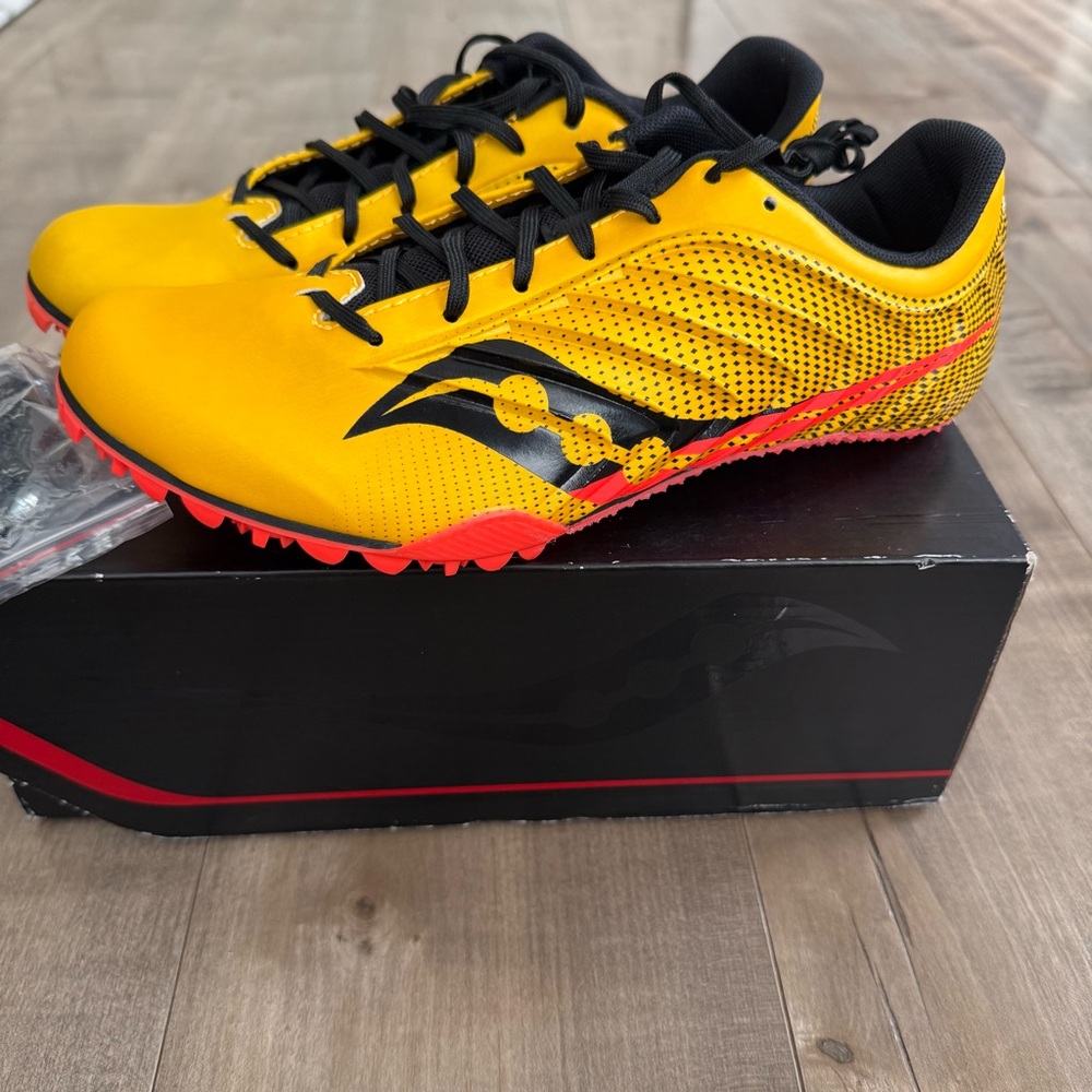 NEW Saucony Spitfire 5 Track Cleats‎ Spikes Women 8 Vizigold Vizired Shoes
